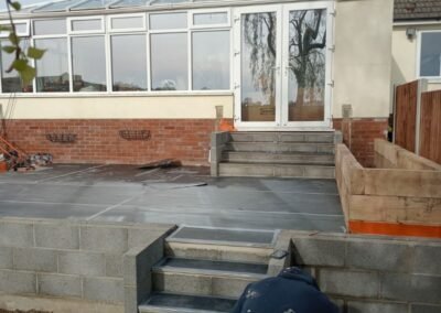 Brickwork of new outside area in Cambridge