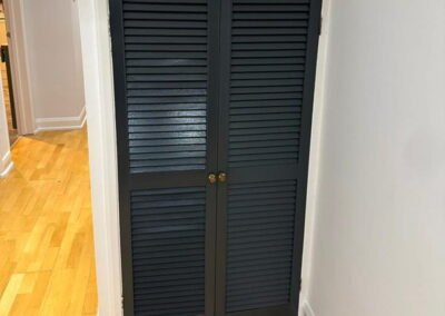 Newly painted door in a house in Cambridge