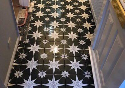 Patterned floor tiling in Cambridge