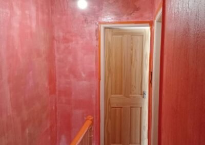 Walls and ceiling being plastered